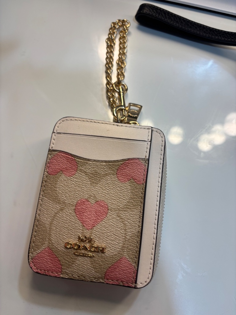 Coach Zip card wallet with heart print - Picture 3 of 5